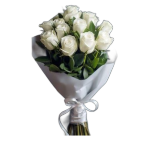Buquê de 12 Rosas Brancas