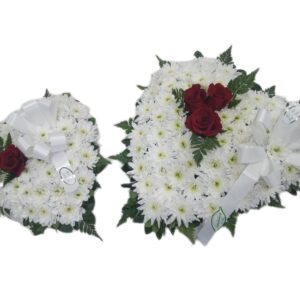 Corações Margaridas Brancas e Rosas